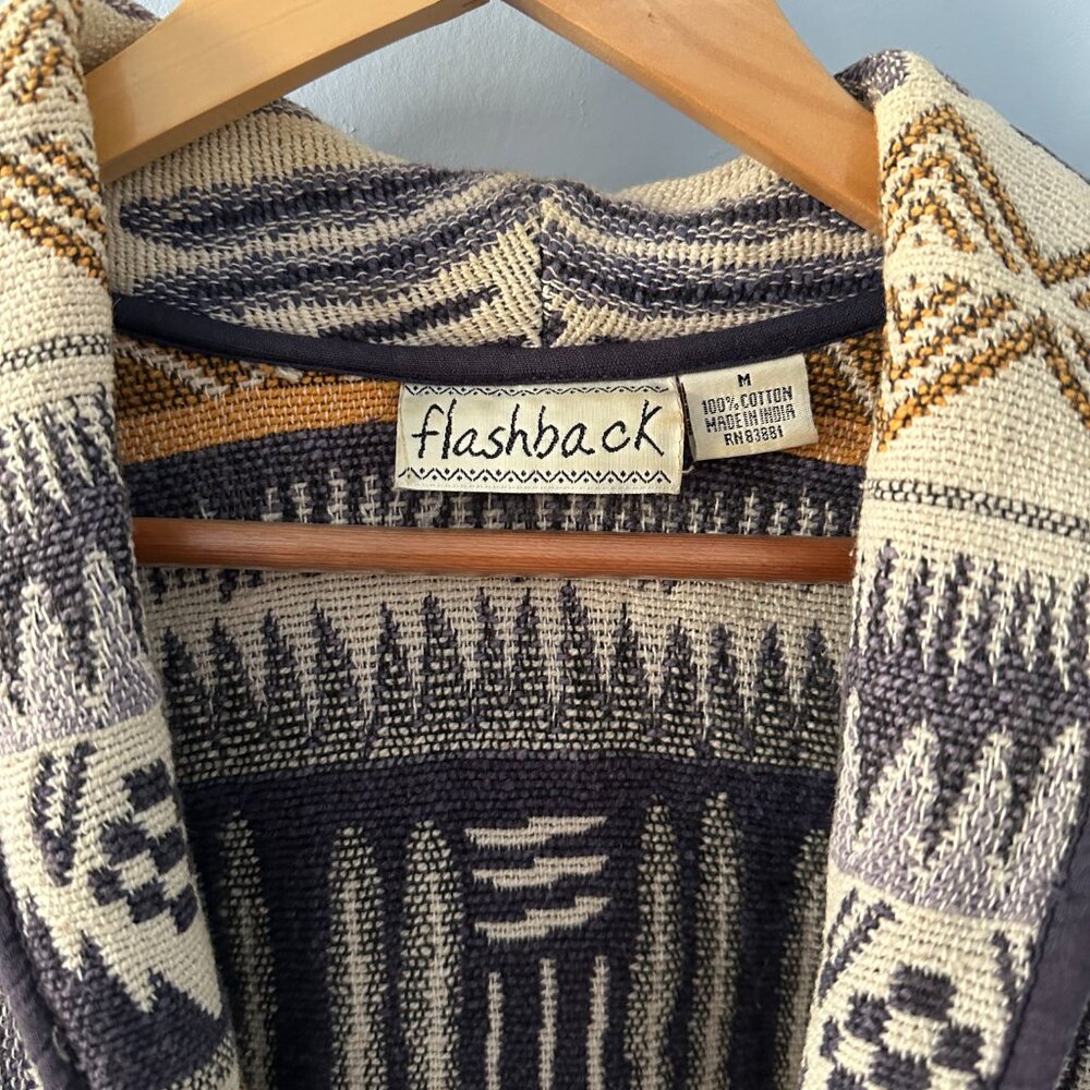 Vintage FLASHBACK Woven Cotton Patterned Cropped Jacket - Picture 2 of 6